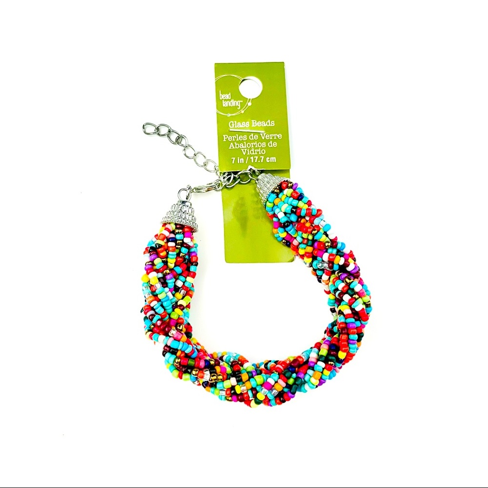 Glass bead bracelet